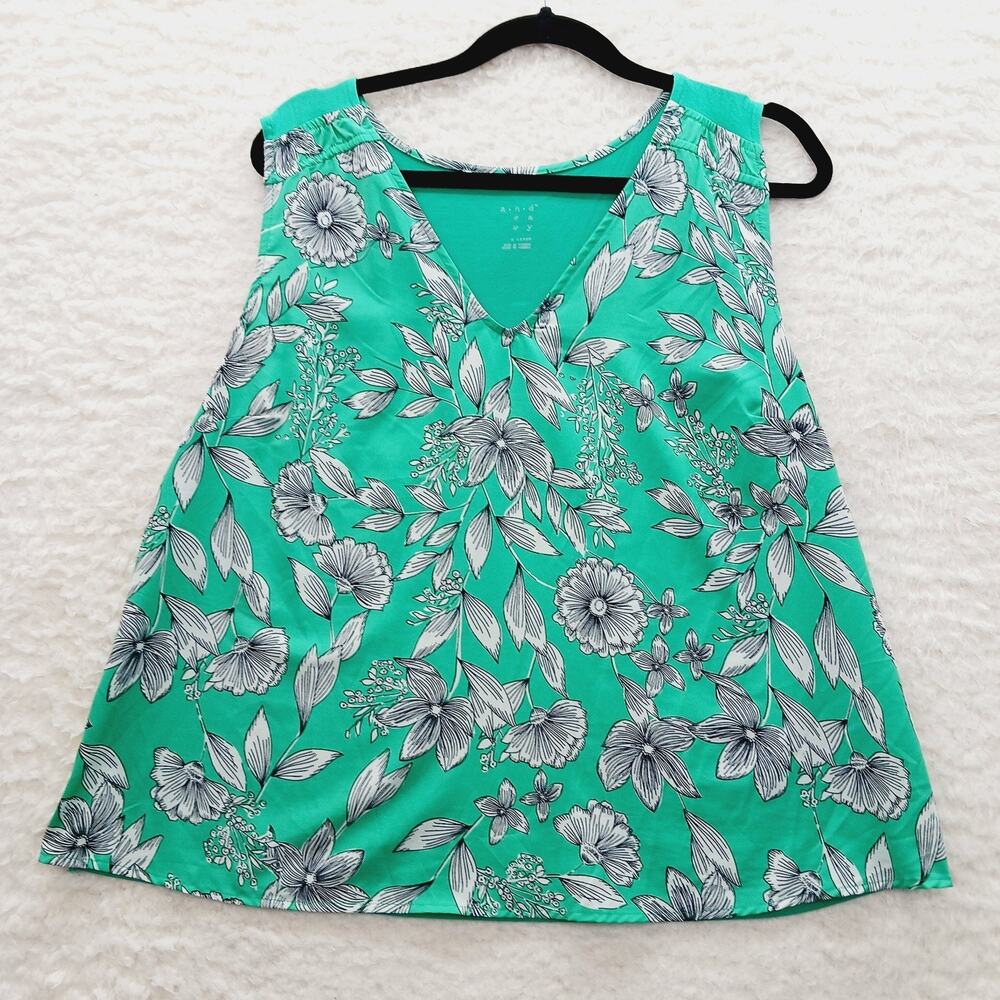 Blouse Floral Mint Bloomcore Soft Girl Cottagecore Swing Fit Lightweight Size XL